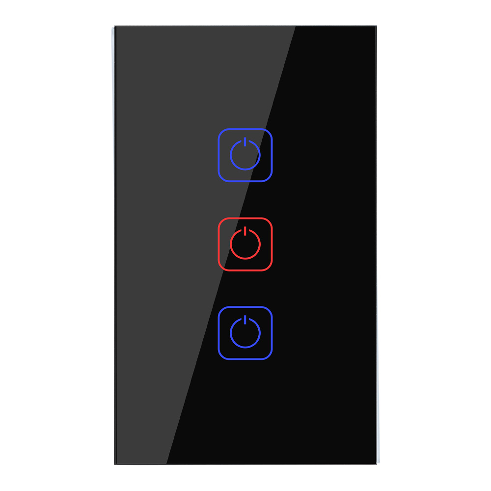 INTERRUPTOR TACTIL CON MARCO 3 CIRCUITOS SIN CABLE NEUTRO | CREATOR SN III